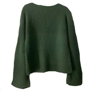 Hand knit vintage wool green sweater